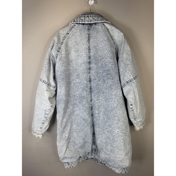 Vintage East West Jacket Womens Small Blue Denim Acid Wash Quilted Pockets‎ 90s - Picture 9 of 16